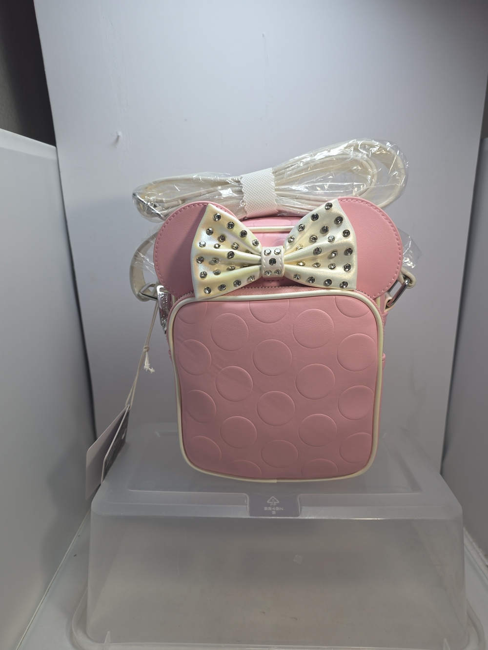 Loungefly Disney Minnie Mouse Rhinestone Bow Crossbody Bag NWT